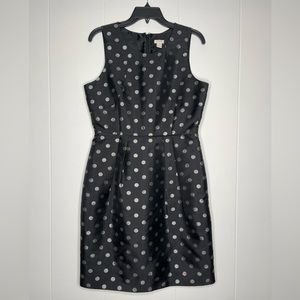 J. Crew Silver Metallic Polka Dot Party Dress Women’s Size 10
